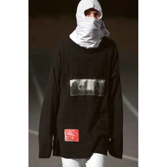 Raf Simons Peter De Potter Edition Kollaps Patches Sweater size 2 Jumper - Picture 1 of 3